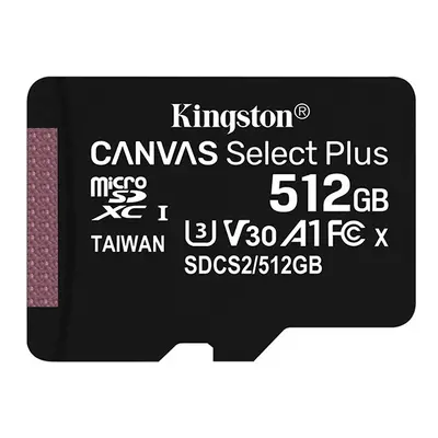 Kingston paměťová karta Canvas Select Plus 512GB UHS-I U1 (Class 10) SDCS2/512GBSP