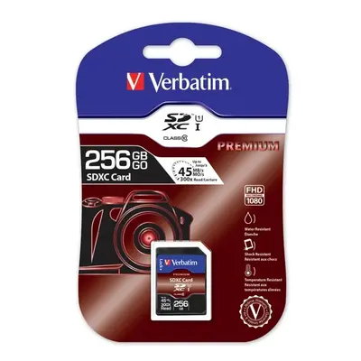 Verbatim paměťová karta Secure Digital Card Premium U1 256GB UHS-I U1 (Class 10) UHS-I U1 (Class