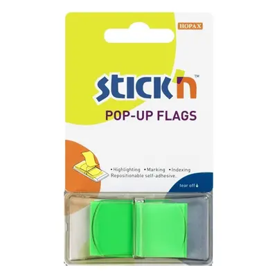 Záložka samolepicí Z Stick'n Hopax, 45x25 mm, plastová, zelená 50 ks