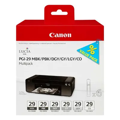 Zásobníky - Multi Pack Canon č.29 - PGI-29CO/multipack (Matně černé, foto černé, tm. šedé, šedé,