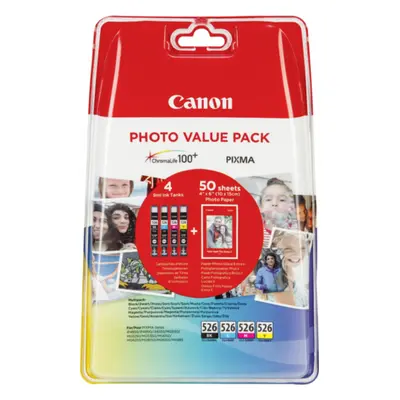 Zásobníky - Multi Pack Canon CLI-526CMYK/Photo (Černé, azurové, purpurové, žluté) - Originál