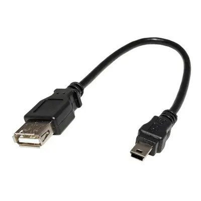 USB kabel (2.0) miniUSB samec - USB A samice 0.2m černý