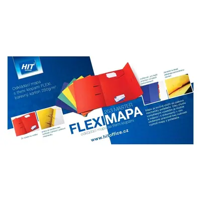 Mapa odkládací A4 Flexi Master 253, tříklopá, mix barev, 6 ks