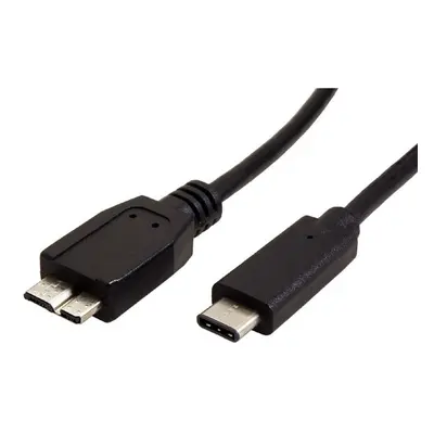 USB kabel (3.0) USB C samec - USB micro B samec 0.5m černý kulatý plastic bag