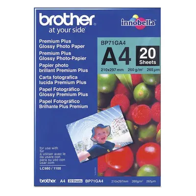 Brother BP71GA4-A4 'Brother Premium Plus Glossy Photo Paper'(A4, 20 listů, 260 g/m2)