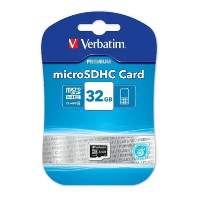 Verbatim paměťová karta Micro Secure Digital Card Premium 32GB UHS-I U1 (Class 10) 44013