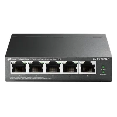 TP-LINK stolní switch TL-SG1005LP PoE(4- porty), 1000Mbps, auto MDI/MDIX