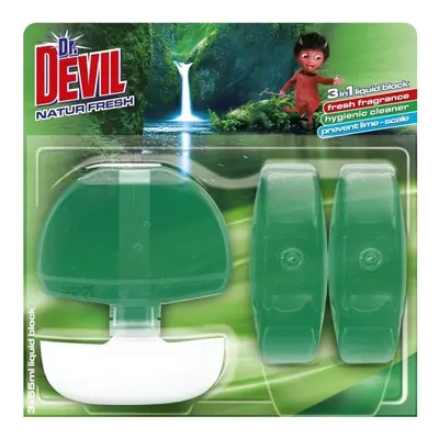 Prostředek čisticí Dr. Devil, na toalety, závěska, tekutá, 3x55 ml, Natur Fresh