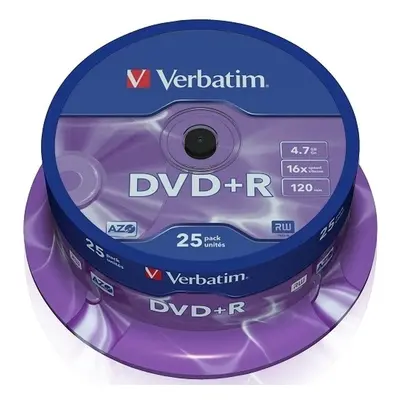 DVD+R Verbatim DataLife PLUS, 4,7 GB, 120 minut, 16x, Scratch Resistant, cake box, 25 ks