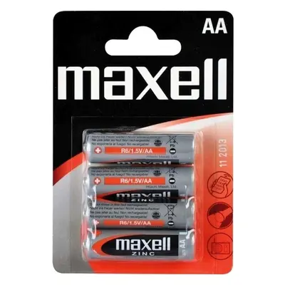 Baterie tužková Maxell R6, AA, 1,5 V, 4 ks, zinková