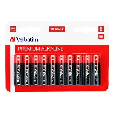 Baterie alkalická, AA, 1.5V, Verbatim, blistr, 10-pack