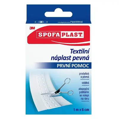 Náplast zdravotnická 3M Spofaplast pevná, na odřeniny, textilie, 6 cmx1 m, tělová