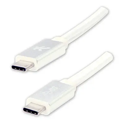 Logo USB kabel (3.2 gen 1) USB C samec - USB C samec 1m bílý 5 Gb/s, 5V/3A nylonové opletení, h