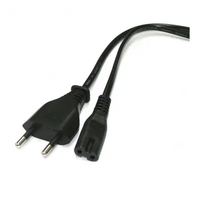 Síťový kabel 230V napájecí, CEE7 (vidlice)-C7, 2m, VDE approved, černý, Logo, 2 pinová koncovka