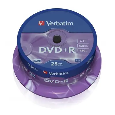 Verbatim DVD+R Matt Silver bez možnosti potisku 43500 4.7GB 16x spindle 25-pack