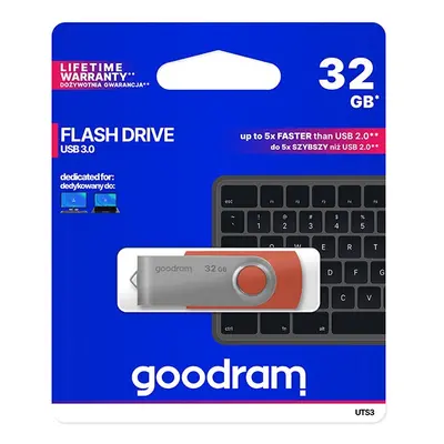 Goodram USB flash disk, 3.0, 32GB, UTS3, červený, UTS3-0320R0R11