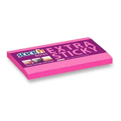 Bloček samolepicí Stick'n Hopax Extra Sticky, 76x127 mm, růžový, 90 lístků