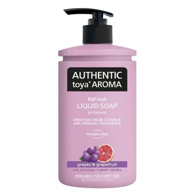 Mýdlo tekuté Authentic toya Aroma, s pumpičkou, 400 ml, Hrozny a Grapefruit