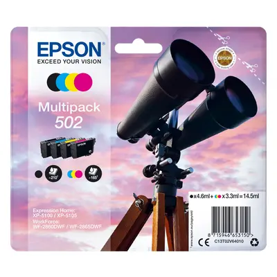 Zásobníky - Multi Pack Epson č.502 - T02V6 (Černé, azurové, purpurové, žluté) - Originál