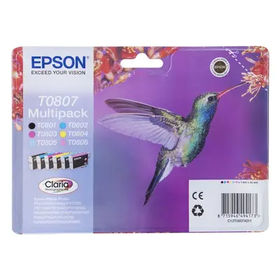 Zásobníky - Multi Pack Epson T0807 (Černé, azur., purpur., žluté, sv.azur. a sv.purp.) - Originá