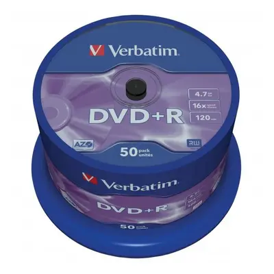 Verbatim DVD+R Matt Silver bez možnosti potisku 43550 4.7GB 16x spindle 50-pack