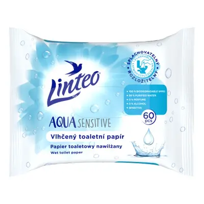 Papír toaletní vlhčený Linteo, splachovatelný, Aqua Sensitive, 60 ks