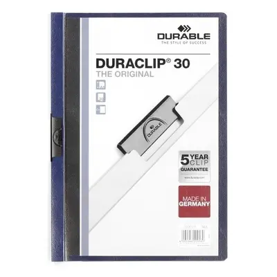 Deska A4 Durable DuraClip 2200, s kovovým klipem, 30 listů, modrá