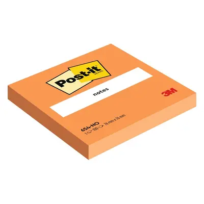 Bloček samolepicí 3M Post-it 654-NO, 76x76 mm, oranžový, 100 lístků