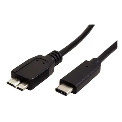 USB kabel (3.0) USB C samec - USB micro B samec 1m černý kulatý plastic bag