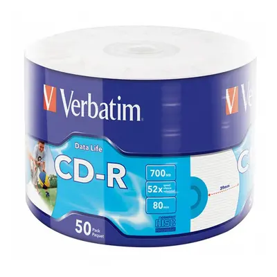 Verbatim CD-R Inkjet Printable 43794 700MB CD-R 50x wrap 50-pack