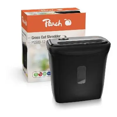 PEACH skartovač Cross Cut Shredder PS500-12, P-4, 6 listů, podélný řez, 12 l