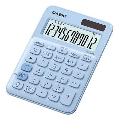 Kalkulačka Casio MS-20 UC LB, 12 míst, světle modrá