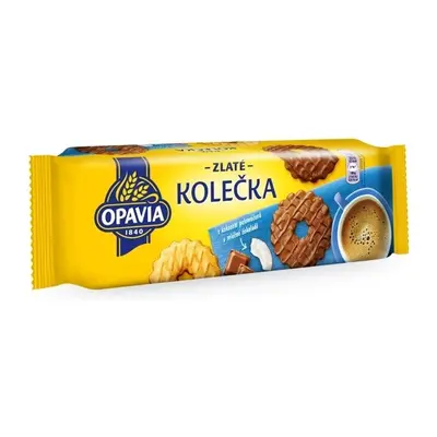 Sušenky Zlatá Kolečka Opavia, kokosové polomáčené, 146 g