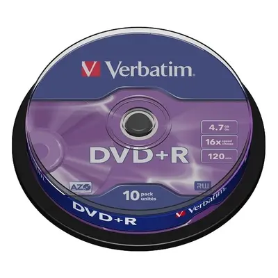 DVD+R Verbatim DataLife PLUS, 4,7 GB, 120 minut, 16x, Scratch Resistant, cake box, 10 ks