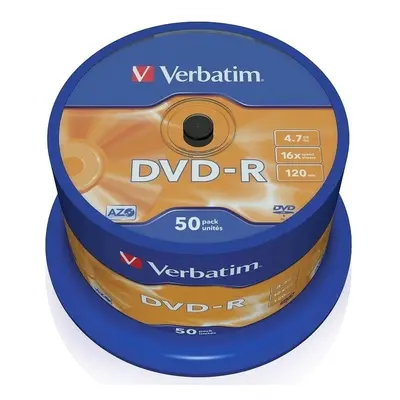 DVD-R Verbatim DataLife PLUS, 4,7 GB, 120 minut, 16x, Scratch Resistant, cake box, 50 ks