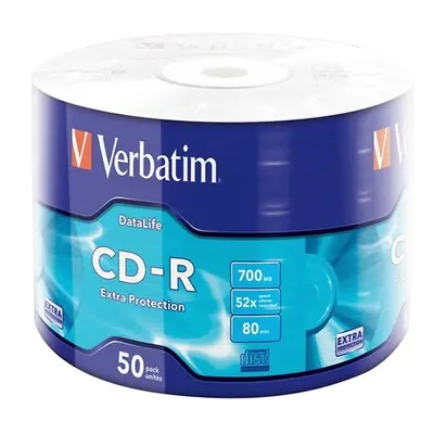 CD-R Verbatim DataLife, Extra Protection, 700MB, 80 minut, 52x, pro archivaci dat, cake box, 50 