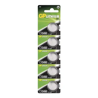 Baterie lithiová, knoflíková, CR2450, 3V, GP, blistr, 5-pack