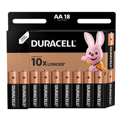 Baterie alkalická, AA, 1.5V, Duracell, blistr, 18-pack, 42306, Basic