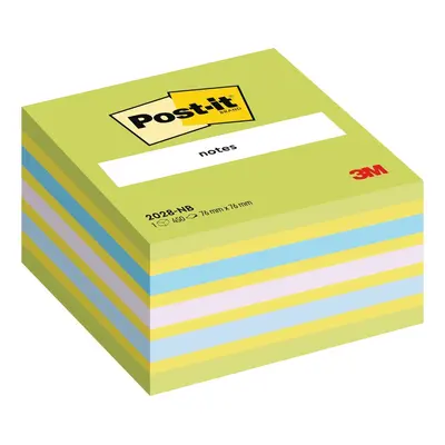 Bloček samolepicí 3M Post-it 2028NB, 76x76 mm, kostka, 4 barvy, zelený, 450 lístků