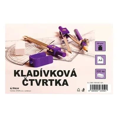 Papír A4, kladívková čtvrtka 250 g, 200 listů, bílý