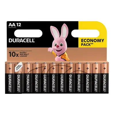 Baterie alkalická, AA, 1.5V, Duracell, blistr, 12-pack, 42305, Basic