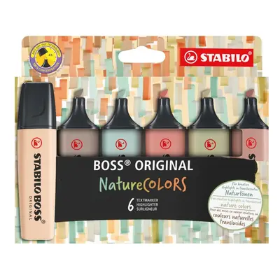 Zvýrazňovač Stabilo Boss Original, Nature Colors, 6 ks, mix