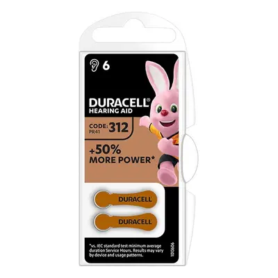 Baterie zinkovzdušná, do naslouchadel, Duracell, blistr, 6-pack, 42433