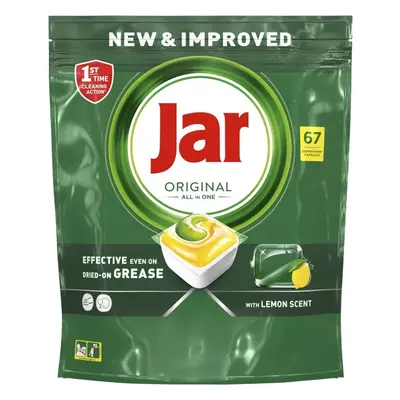 Prostředek do myčky Jar Original All in One, kapsle na nádobí, 67 ks, citron