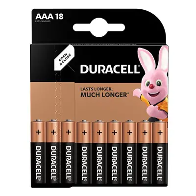 Baterie alkalická, AAA, 1.5V, Duracell, blistr, 18-pack, 42326, Basic