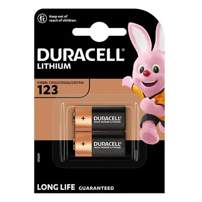 Baterie lithiová, CR123A, Duracell, blistr, 2-pack, 42452