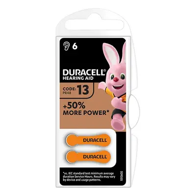 Baterie zinkovzdušná, do naslouchadel, Duracell, blistr, 6-pack, 42432