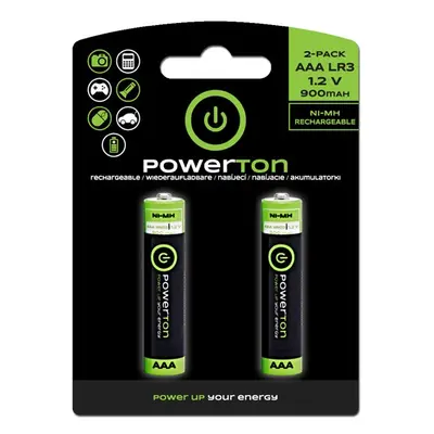 Nabíjecí baterie, AAA (HR03), 1.2V, 900 mAh, Powerton, blistr, 2-pack