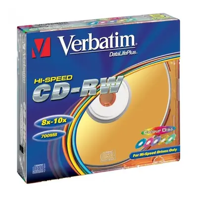 Verbatim CD-RW SERL High-Speed Colour 43167 700MB CD-RW 12x slim box 5-pack