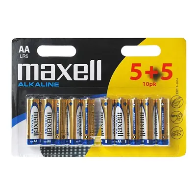 Alkalická baterie, AA, 1.5V, Maxell, blistr, 10-pack, cena za 1ks